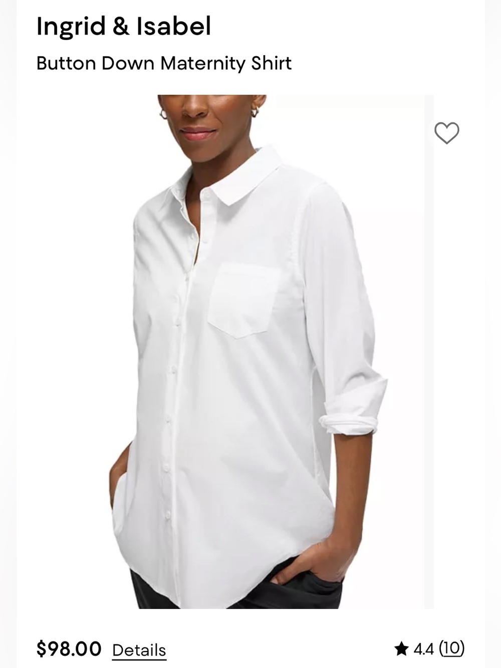 Ingrid & Isabel Button Down Maternity Shirt